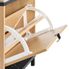 SoBuy FSR201-N Banc pentru Pantofi cu Șezut Căptușit și Rabatabil, Slim 24cm pentru Intrare – 60x24x50 cm, Negru și Natur