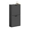 SoBuy FSR204-SCH Meuble à Chaussures Suspendu - Armoire à Chaussures, Meuble Chaussures - Installation Horizontale ou Verticale - pour Entrée, Derrière la Porte, Couloir, Noir, 50x19x100cm