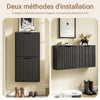 SoBuy FSR204-SCH Meuble à Chaussures Suspendu - Armoire à Chaussures, Meuble Chaussures - Installation Horizontale ou Verticale - pour Entrée, Derrière la Porte, Couloir, Noir, 50x19x100cm