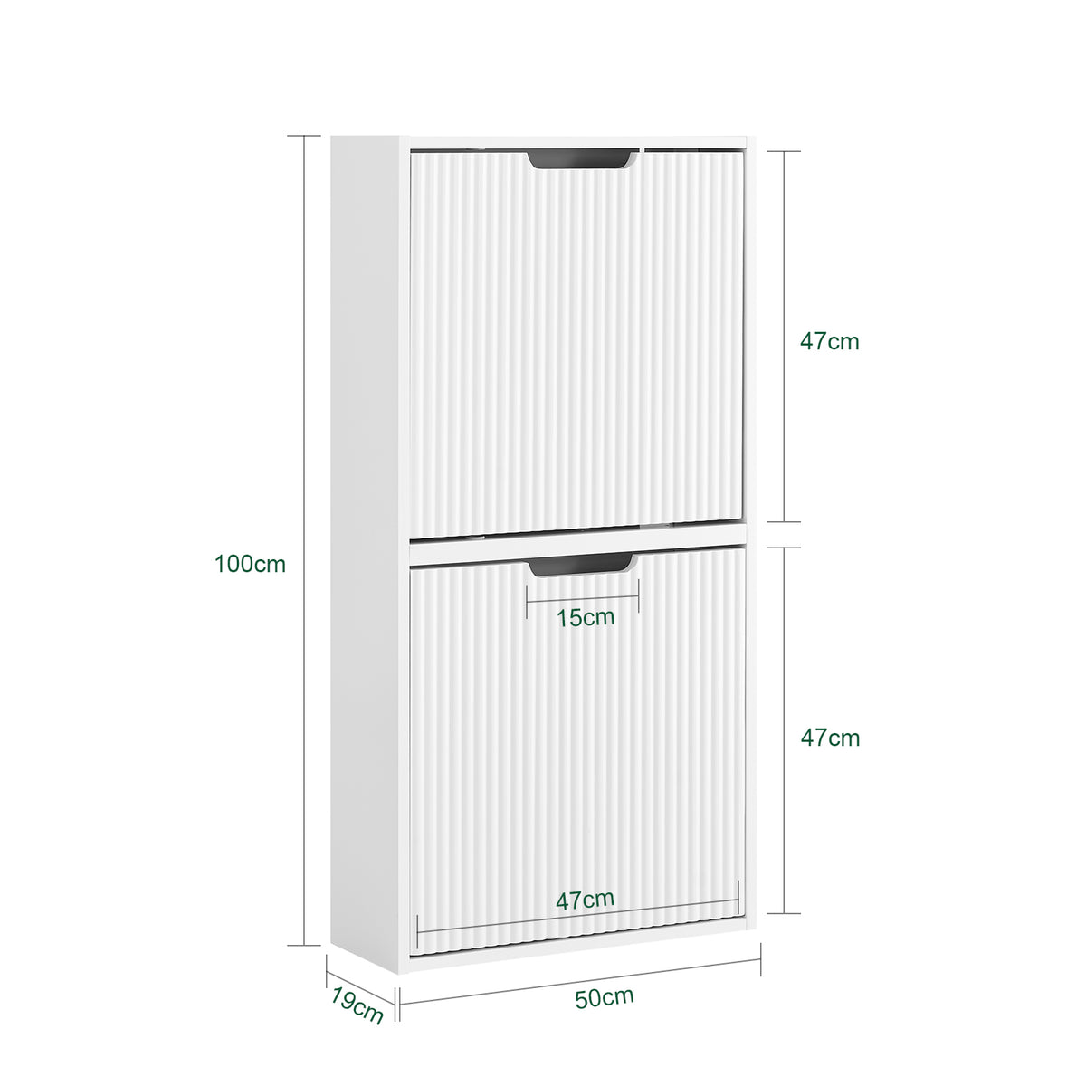 SoBuy FSR204-W Meuble à Chaussures Gain de Place Ultra-Slim 19cm – Entrée Étroite – 50x19x100 cm Blanc