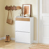 SoBuy FSR205-WN Pantofar Salvează Spațiu – Hol Îngust – 61x26x91 cm Alb și Natur