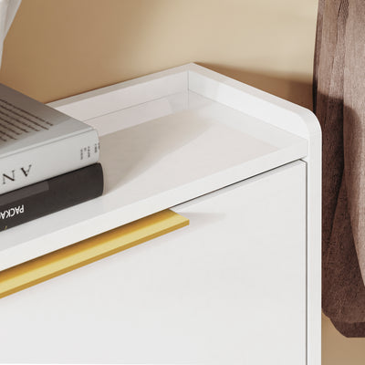 SoBuy FSR206-GW Pantofar Ultra-Slim 19cm – Intrare Îngustă – 100x19x90 cm Alb și Auriu