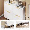 SoBuy FSR206-GW Meuble à Chaussures Gain de Place Ultra-Slim 19cm – Entrée Étroite – 100x19x90 cm Blanc et Or