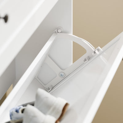 SoBuy FSR207-W Dulap de pantofi ultra-subțire, salveză spațiu, 19 cm – Intrare îngustă – 80x19x107 cm Alb