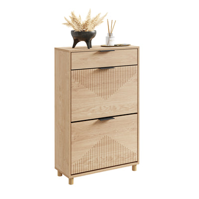 Prévente SoBuy FSR212-N Meuble à Chaussures pour Entrée Étroite 24 cm de Profondeur – Naturel