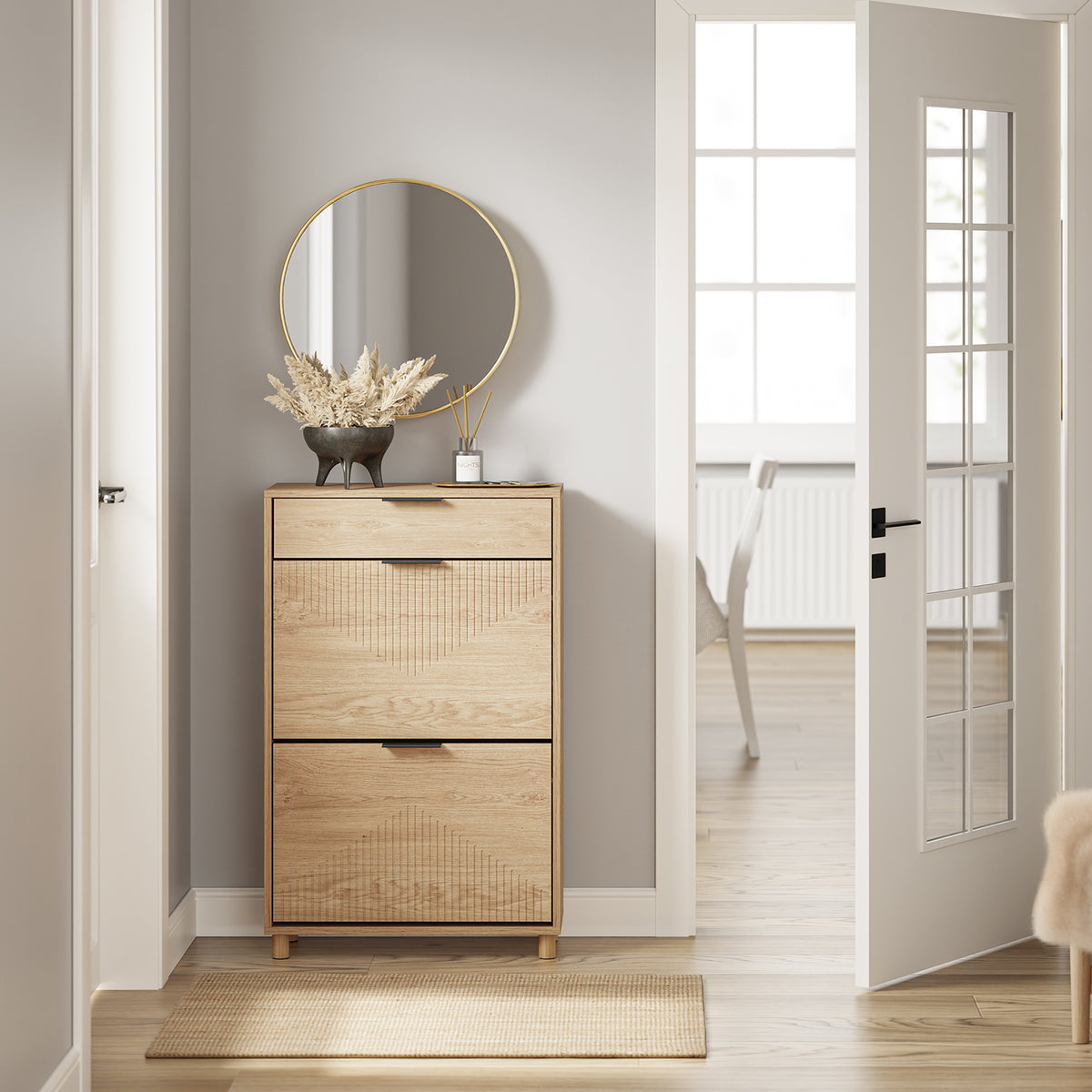 SoBuy FSR212-N Pantofar Salva spațiu – Hol Îngust – 60x24x95 cm Natur