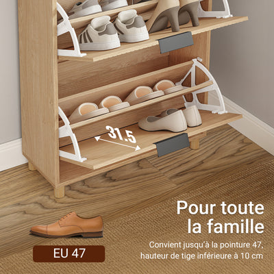SoBuy FSR212-N Pantofar Salva spațiu – Hol Îngust – 60x24x95 cm Natur