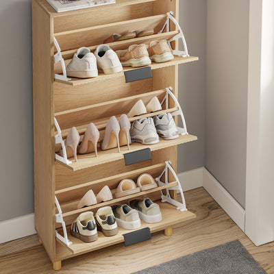 SoBuy FSR213-N Dulap de Pantofi Salvează Spațiu – Hol Îngust – 60x24x120 cm Natural