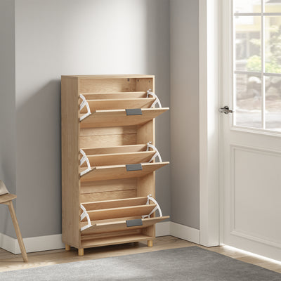 SoBuy FSR213-N Dulap de Pantofi Salvează Spațiu – Hol Îngust – 60x24x120 cm Natural