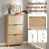 SoBuy FSR212-N, Suport pentru pantofi de intrare - Suport pentru pantofi din lemn subțire, cu economie de spațiu, capacitate mare pentru pantofi până la mărimea 47, design nordic modern, ideal pentru coridor, intrare, familie, lemn, 60x24x95cm