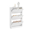 SoBuy FSR215-W Dulap de pantofi ultra-subțire, salveză spațiu, 18 cm – Intrare îngustă – 76x18x113 cm Alb