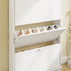 SoBuy FSR215-W Dulap de pantofi ultra-subțire, salveză spațiu, 18 cm – Intrare îngustă – 76x18x113 cm Alb