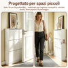 SoBuy FSR215-W, Suport pentru pantofi din lemn subțire, care economisește spațiu, potrivit pentru încălțămintea UE 47, dulap pentru pantofi pentru intrări, coridoare, apartamente mici, perfect pentru studiouri și case moderne - 76x18x113cm