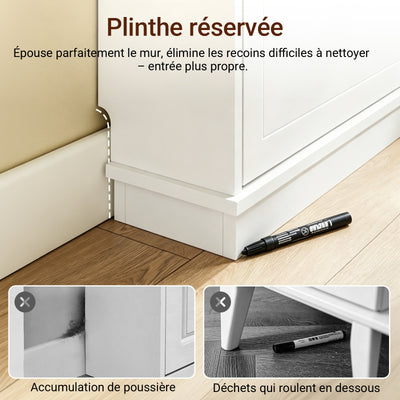 SoBuy FSR215-W Dulap de pantofi ultra-subțire, salveză spațiu, 18 cm – Intrare îngustă – 76x18x113 cm Alb
