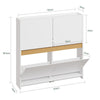 SoBuy FSR225-E-W Armoire à Chaussures Blanc 4 Portes Rabattantes – Meuble à Chaussures 8 Paires pour Entrée et Couloir – 103×19×99,5 cm, Charge 31 kg