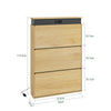 SoBuy FSR226-E-N Meuble à Chaussures 3 Abattants Chêne Clair – Armoire à Chaussures Étroite avec Séchage et Désodorisation, Meuble d'Entrée en Bois pour Couloir – 78×19×115,4 cm, Charge 25 kg