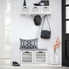 SoBuy FSR23-II-W Banc pentru Pantofi cu Pernă Căptușită, 2 Uși și 4 Compartimente Deschise pentru Intrare – 71x35x43 cm, Alb