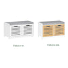 SoBuy FSR23-II-W Banc pentru Pantofi cu Pernă Căptușită, 2 Uși și 4 Compartimente Deschise pentru Intrare – 71x35x43 cm, Alb