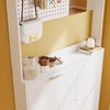 SoBuy FSR233-W Meuble à Chaussures Blanc avec Miroir – Armoire à Chaussures 10 Paires, Vestiaire d'Entrée 14 cm de Profondeur – 83×14×197 cm, Charge 66 kg