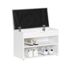 SoBuy FSR25-HG Banc de pantofi cu 2 etaje și pernă gri căptușită pentru intrare hol – 60x30x44 cm, Alb