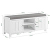 SoBuy FSR35-W Banc pentru Pantofi cu Pernă Căptușită și Spațiu de Depozitare pentru Cizme, Mobilier de Hol – 105x35x43 cm, Alb