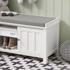 SoBuy FSR35-W Banc pentru Pantofi cu Pernă Căptușită și Spațiu de Depozitare pentru Cizme, Mobilier de Hol – 105x35x43 cm, Alb