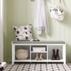 SoBuy FSR35-W Banc pentru Pantofi cu Pernă Căptușită și Spațiu de Depozitare pentru Cizme, Mobilier de Hol – 105x35x43 cm, Alb