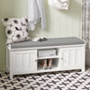 SoBuy FSR35-W Banc pentru Pantofi cu Pernă Căptușită și Spațiu de Depozitare pentru Cizme, Mobilier de Hol – 105x35x43 cm, Alb