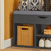 SoBuy FSR45-DG Banc de Rangement à Chaussures Bottes avec Coussin Rembourré Meuble d'Entrée Confortable Etagère à Chaussures