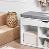 SoBuy FSR45-HG Banchetă pentru Pantofi cu Pernă Căptușită și Spațiu de Depozitare pentru Cizme, Mobilier de Hol – 80x30x46 cm, Gri