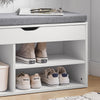 SoBuy FSR45-HG Banchetă pentru Pantofi cu Pernă Căptușită și Spațiu de Depozitare pentru Cizme, Mobilier de Hol – 80x30x46 cm, Gri