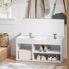 SoBuy FSR45-HG Banchetă pentru Pantofi cu Pernă Căptușită și Spațiu de Depozitare pentru Cizme, Mobilier de Hol – 80x30x46 cm, Gri