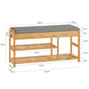 SoBuy FSR47-N Banc de Pantofi cu Raft și Sertare Laterale, Banchetă pentru Hol Intrare – 90x30x45 cm, Natural