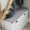 SoBuy FSR62-II-W Banc pentru Pantofi cu Pernă Căptușită și Spațiu de Depozitare pentru Hol/Intrare – 97x30x47 cm, Alb