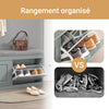 SoBuy FSR64-HG Banc pentru Pantofi 104cm – 2 Uși cu Rabat, Pernă Detașabilă, 150kg, Certificat FSC®, Subțire 24cm – Gri