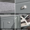 SoBuy FSR64-HG Banc pentru Pantofi 104cm – 2 Uși cu Rabat, Pernă Detașabilă, 150kg, Certificat FSC®, Subțire 24cm – Gri