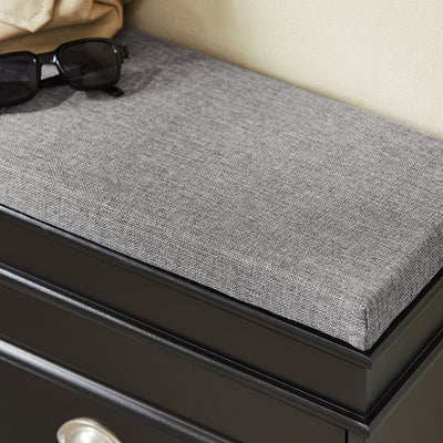 SoBuy FSR64-SCH Banc pentru pantofi cu 2 compartimente rabatabile și pernă căptușită, Cutie de depozitare pentru intrare – 104x24x51 cm, Negru