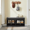 SoBuy FSR64-SCH Banc pentru pantofi cu 2 compartimente rabatabile și pernă căptușită, Cutie de depozitare pentru intrare – 104x24x51 cm, Negru