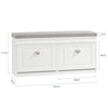SoBuy FSR64-W Banc pentru Pantofi 104 cm – 8 Perechi, Pernă Lavabilă, Subțire 24 cm, FSC®, Alb