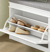 SoBuy FSR64-W Banc pentru Pantofi 104 cm – 8 Perechi, Pernă Lavabilă, Subțire 24 cm, FSC®, Alb