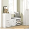 SoBuy FSR64-W Banc pentru Pantofi 104 cm – 8 Perechi, Pernă Lavabilă, Subțire 24 cm, FSC®, Alb