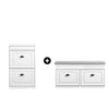 SoBuy FSR64-WG + FSR78-WG – Set Mobilier pentru Pantofi Hol, Bancă pentru Pantofi cu Pernă + Dulap pentru Pantofi cu 2 Uși Rabantabile, Economie de Spațiu, Depozitare 16 Perechi, Efect Lemn Vechi Alb