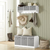 SoBuy FSR65-DG Banc à Chaussures avec Coussin Rembourré et Rangement pour Entrée Couloir – 102x32x45 cm, Gris Foncé