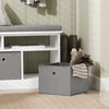SoBuy FSR67-HG Banc pentru Pantofi cu Pernă Căptușită, 2 Compartimente și 3 Coșuri pentru Hol – 96x35x50 cm, Gri
