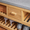 SoBuy FSR75-N Banc pentru Pantofi cu Sertar și Șezut, Dulap de Depozitare pentru Intrare Hol – 91x34x45 cm, Natural