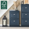 SoBuy FSR78-B Dulap de Pantofi cu 2 Uși Batante, Organizator 8 Perechi pentru Hol – 54x24x83 cm, Albastru