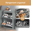 SoBuy FSR78-HG Dulap de pantofi cu 2 uși rabatabile, Raft pentru 8 perechi pentru hol – 54x24x83 cm, Gri