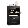 SoBuy FSR78-SCH Dulap pantofi cu 2 compartimente, Organizator încălțăminte pentru 8 perechi în hol/intrare – 54x24x83 cm, Negru