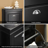 SoBuy FSR78-SCH Dulap pantofi cu 2 compartimente, Organizator încălțăminte pentru 8 perechi în hol/intrare – 54x24x83 cm, Negru