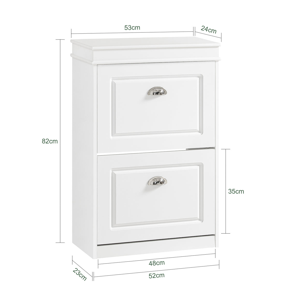 SoBuy FSR78-W Dulap de pantofi, spațiu redus – Intrare mică – 54x24x83 cm Alb